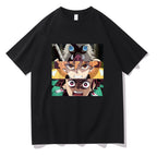 Demon Slayer Cartoon Print Short Sleeve Top