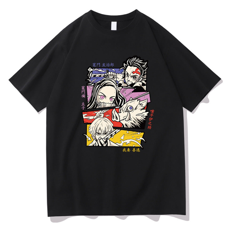 Demon Slayer Print Short Sleeve Top