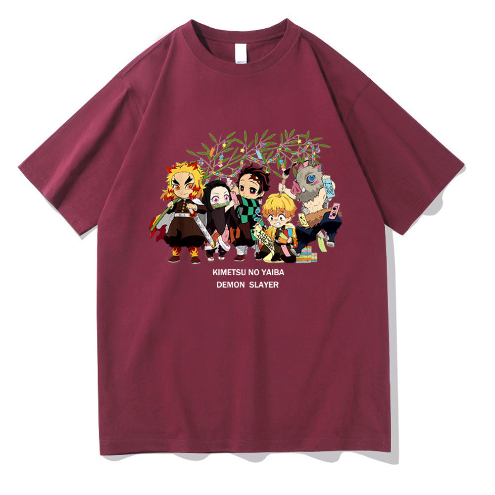 Demon Slayer Anime Print Short Sleeve Top