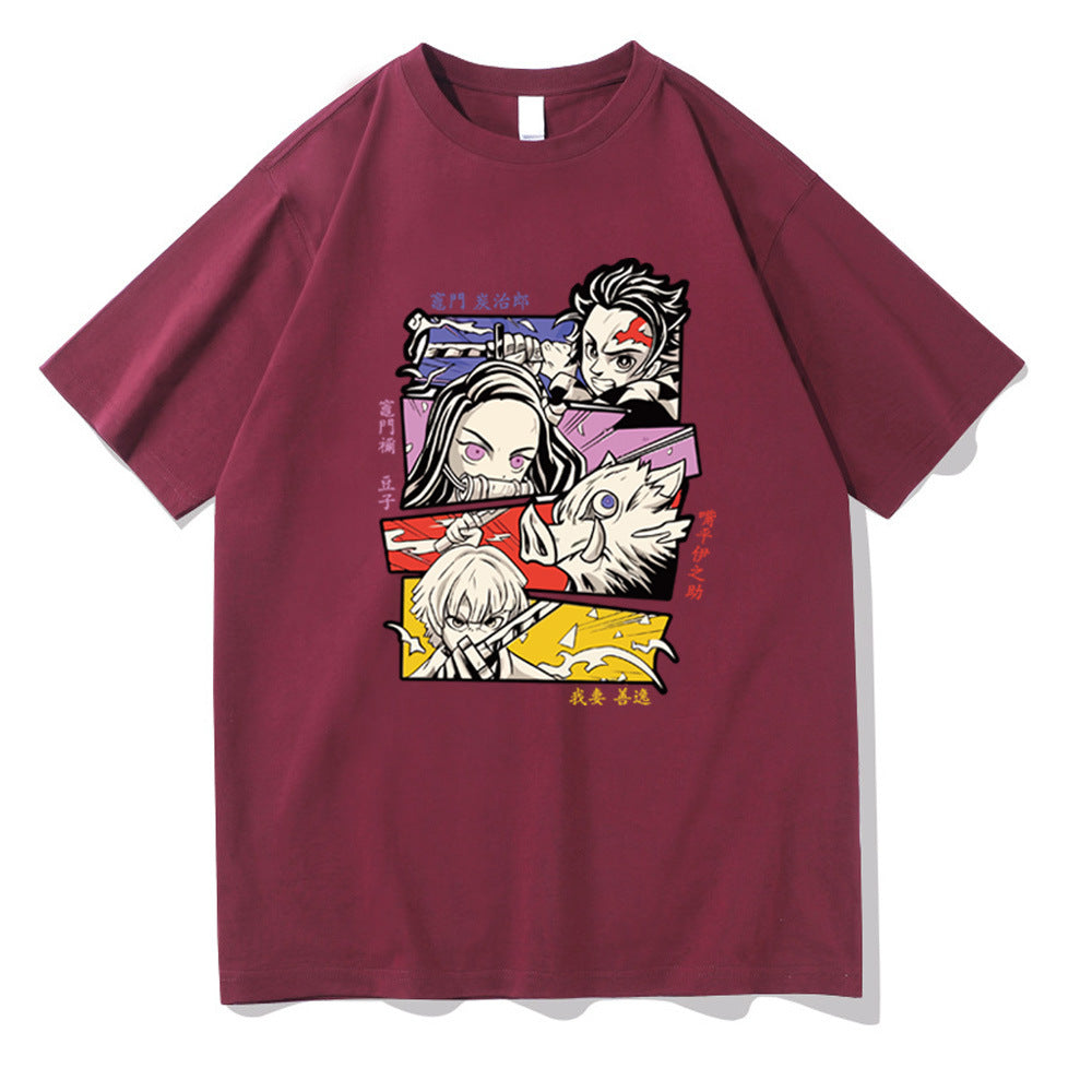 Demon Slayer Print Short Sleeve Top