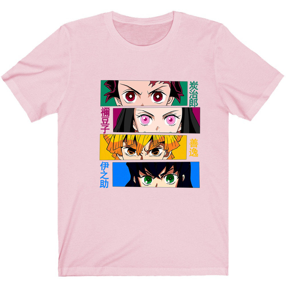 Demon Slayer Printed Black Short Sleeve T-Shirt