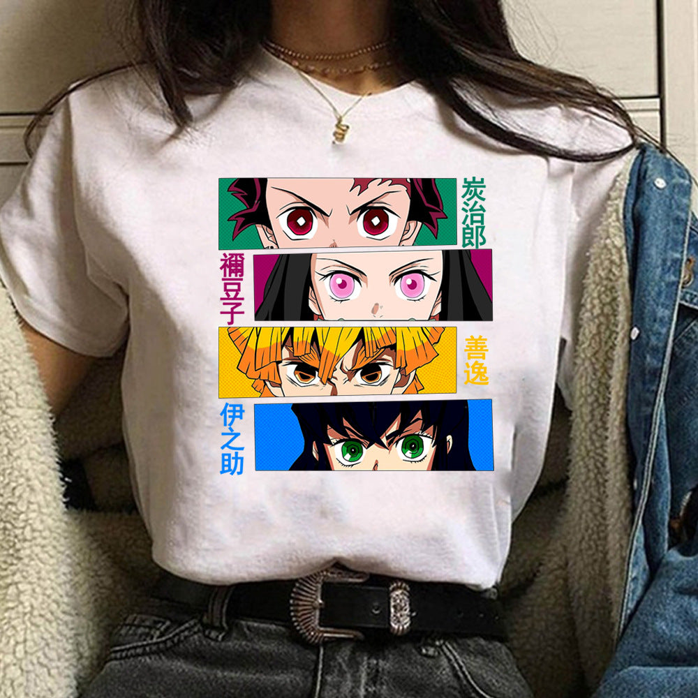 Demon Slayer Printed Black Short Sleeve T-Shirt