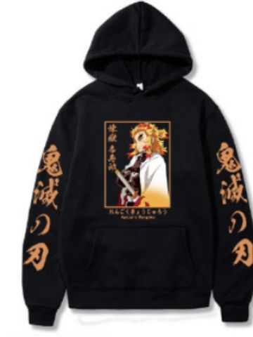 Rengoku Kyoujurou Printed Hoodie - Demon Slayer