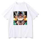 Demon Slayer Cartoon Print Short Sleeve Top