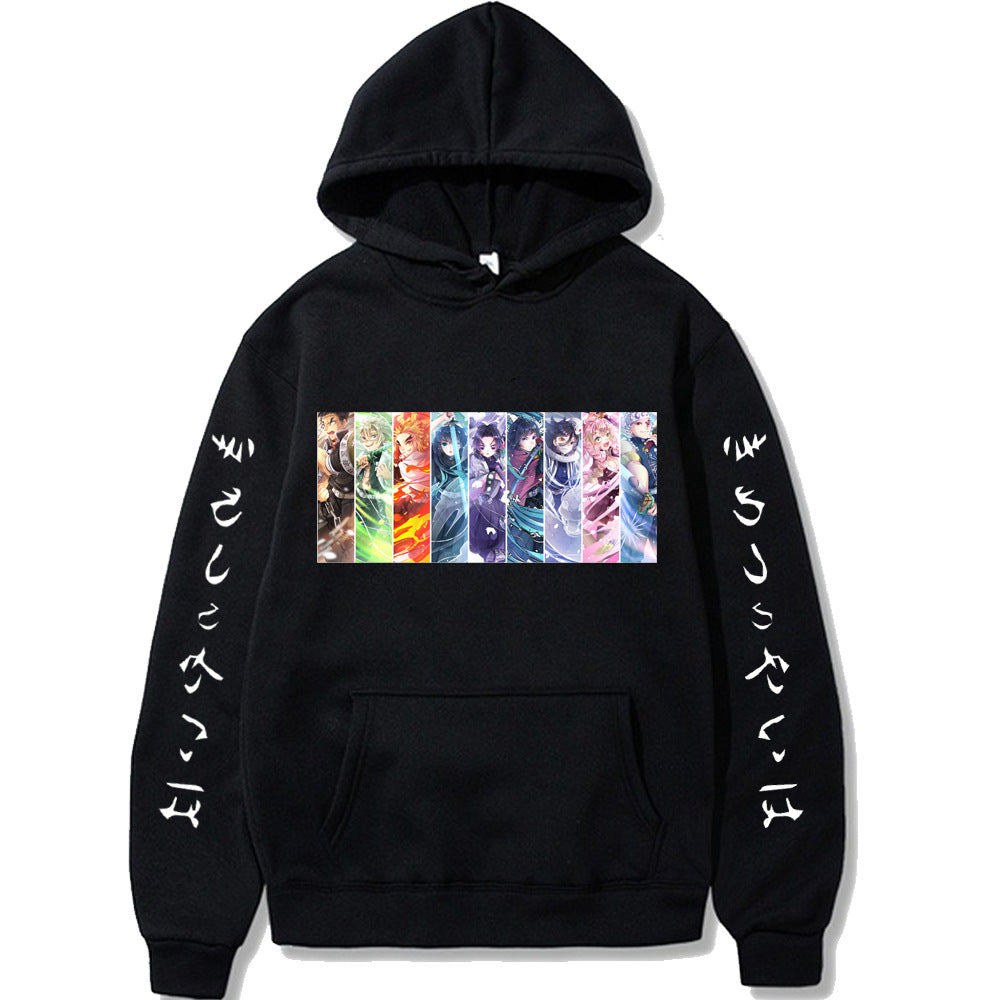 Hooded Sweatshirt with Demon Slayer Comic Print