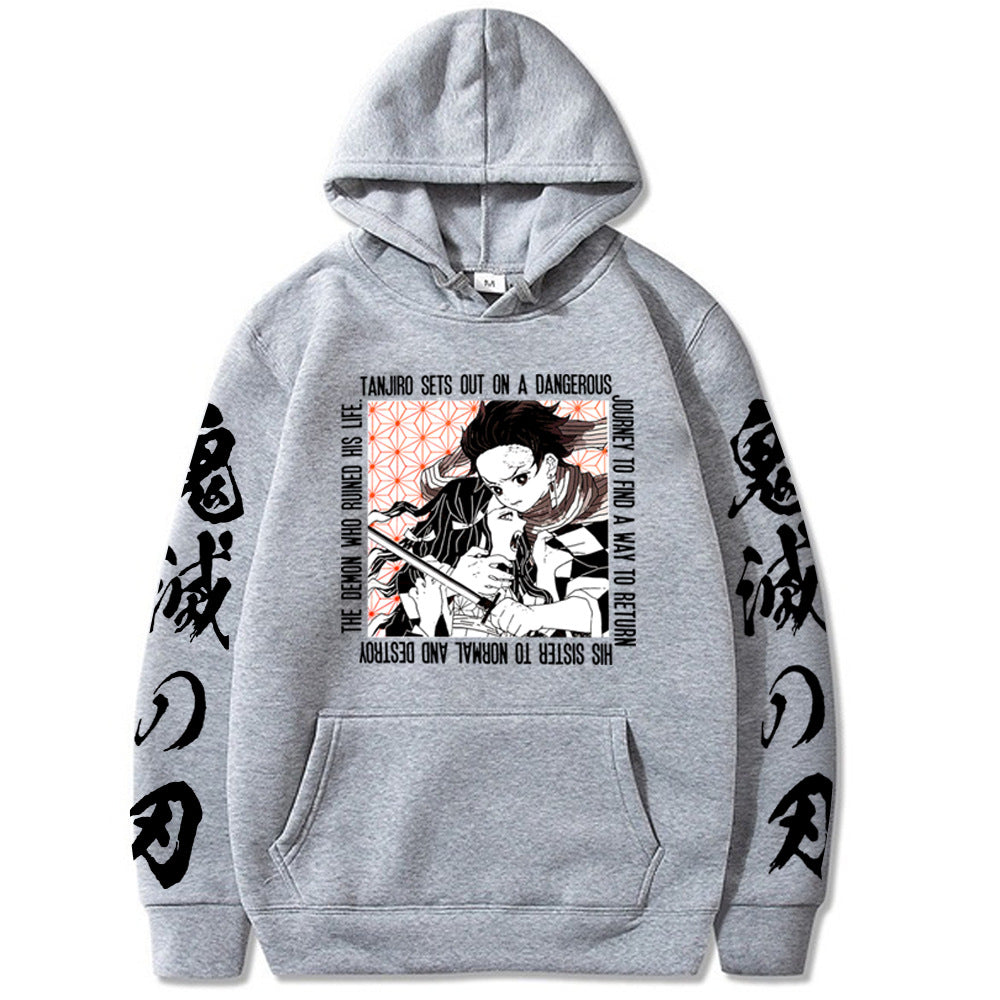 Demon Slayer Printed Hoodie - Casual Harajuku Style