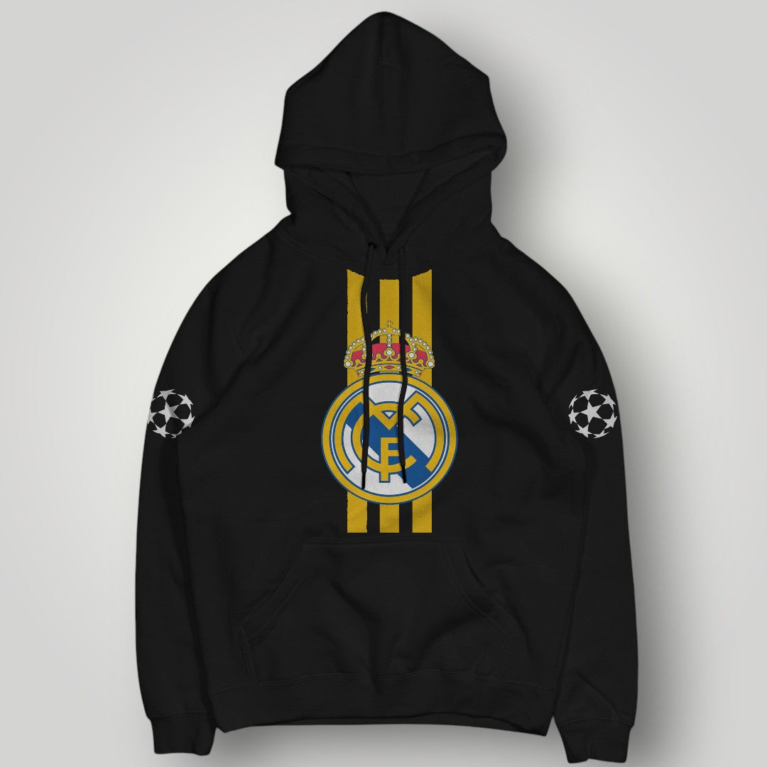 Real Madrid "Golden Trinity" Stripe Hoodie - Urban Champion Black Fan Pullover