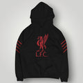 Liverpool F.C. Big Red Liver Bird Hoodie - Athletic L.F.C. Triple Stripe Sleeve Pullover
