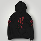 Liverpool F.C. Big Red Liver Bird Hoodie - Athletic L.F.C. Triple Stripe Sleeve Pullover