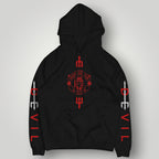 Manchester United "DEVIL" Bold Sleeve Print Hoodie - Black MUFC Trident Graphic Sweatshirt