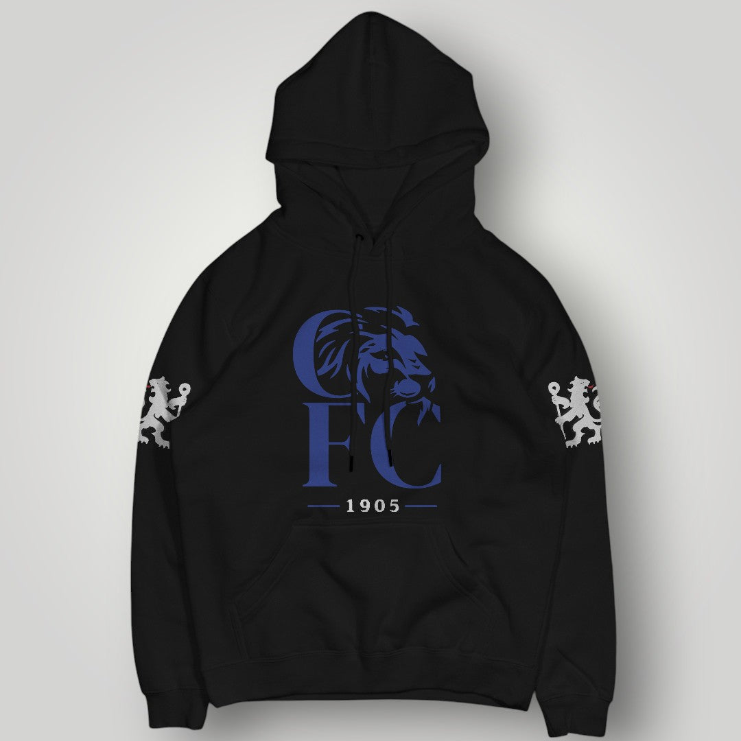 Chelsea FC Heritage 1905 Lion Hoodie – Vintage Blue & Black Streetwear Pullover