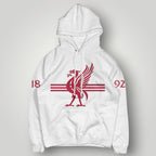 Liverpool F.C. 1892 Est. Hoodie - Red Triple Stripe & Heritage Liver Bird Pullover