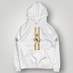 Real Madrid Royal Gold Stripe Hoodie - Black Elite Edition Champion Pullover