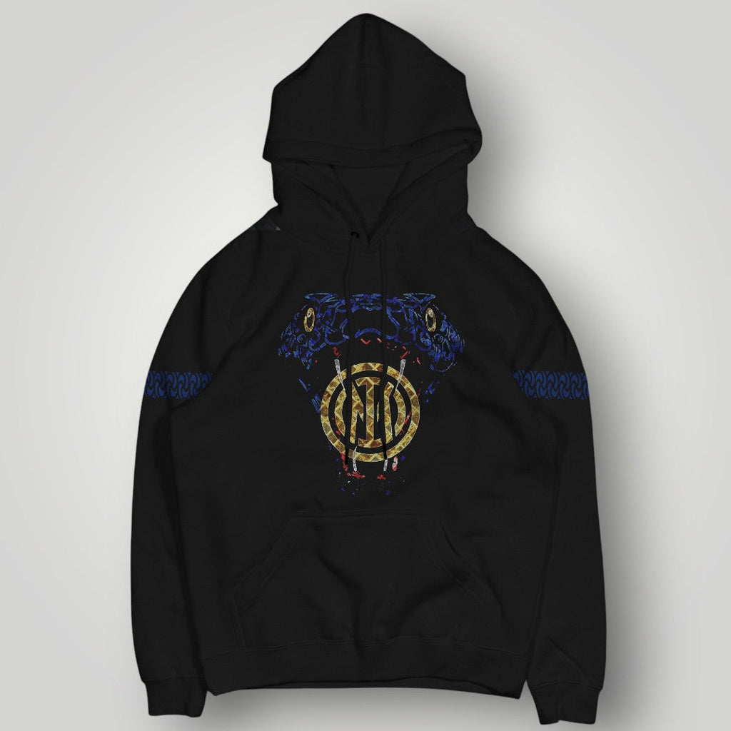 Inter Milan "Biscione" Gold Edition Hoodie - Luxury Snake Graphic Streetwear - Premium Black Nerazzurri Fan Pullover