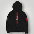 AC Milan "Rossoneri Striker" Hoodie - Vertical Stripe & Devil Graphic Pullover
