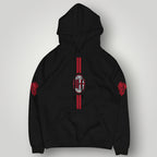AC Milan "Rossoneri Striker" Hoodie - Vertical Stripe & Devil Graphic Pullover