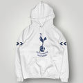 Official-Style Tottenham Hotspur White Hoodie - Classic Spurs Crest & Chevron Sleeve Detail
