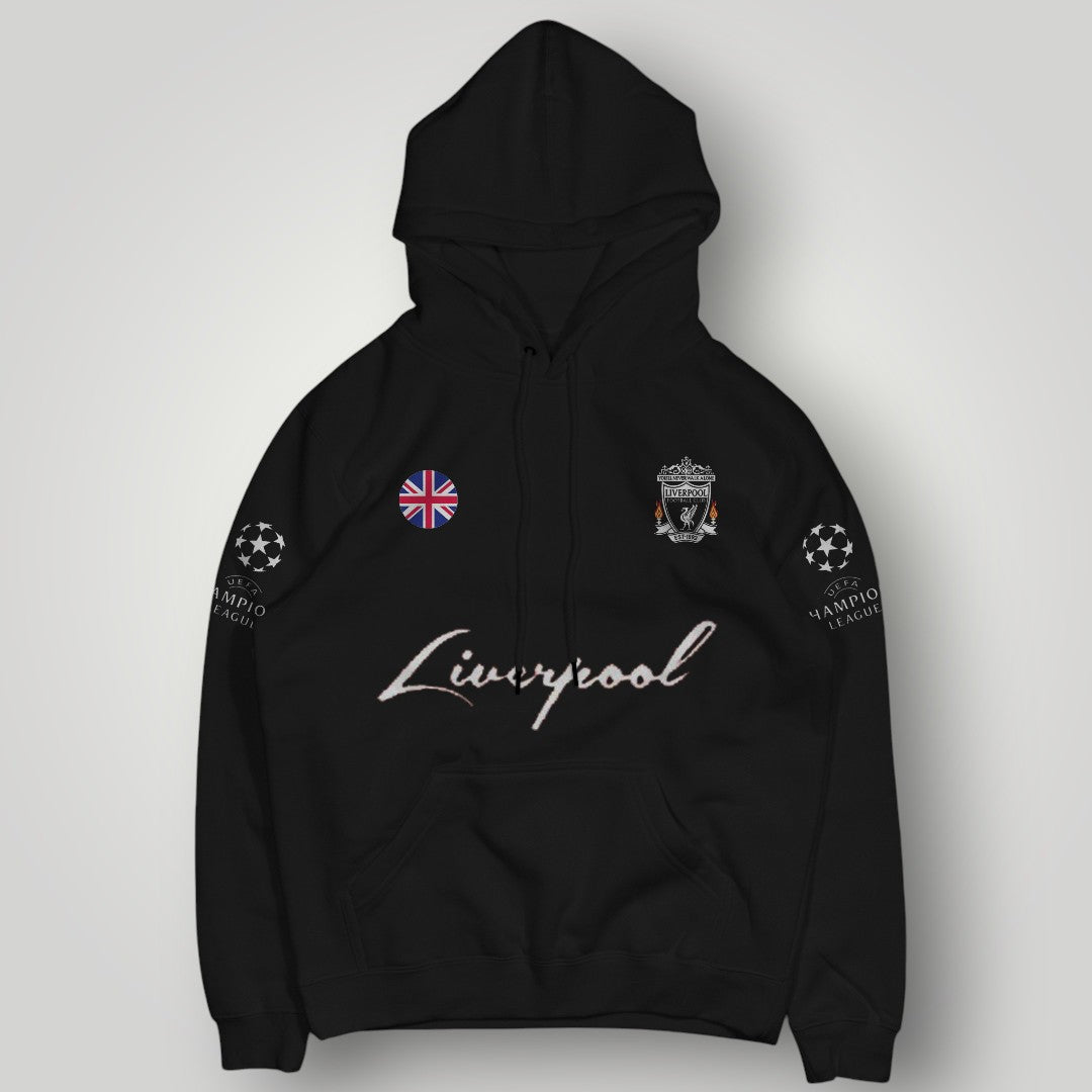 Liverpool F.C. Heritage Black Hoodie - European Nights Edition with Champions League Patches