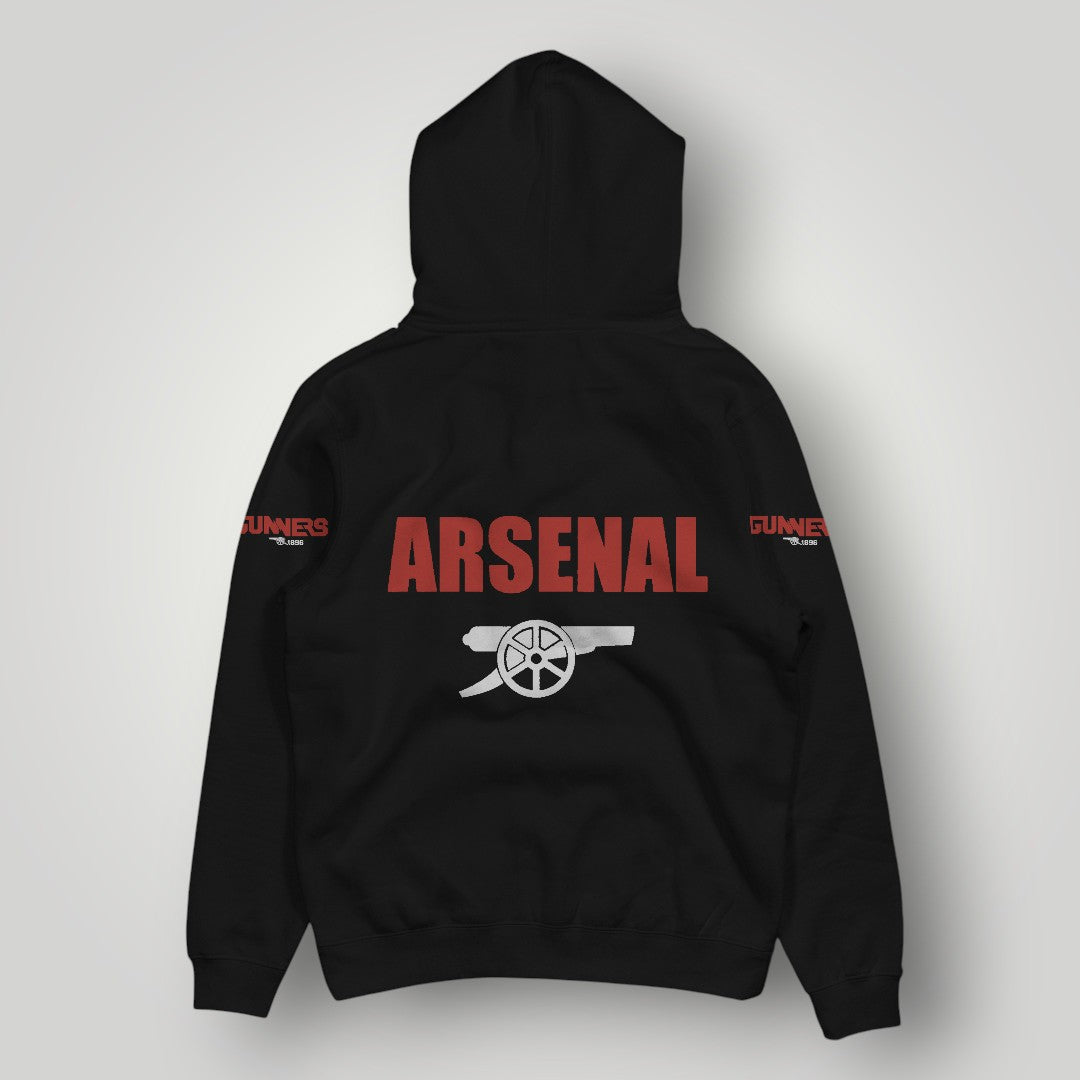 Arsenal FC "Gunners" Hoodie | Premium Black Cannon Graphic Sweatshirt