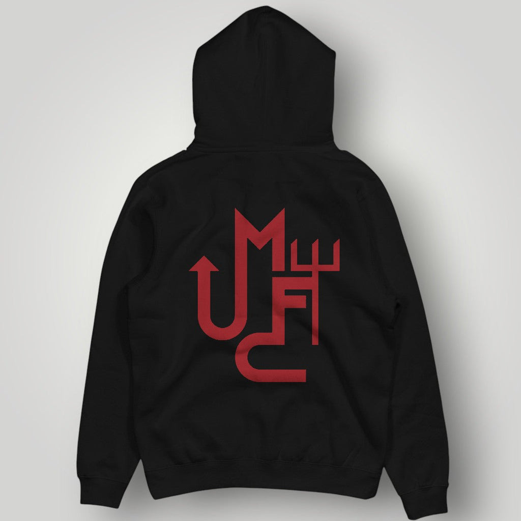Manchester United "One Team, One Love" Premium Hoodie - Black MUFC Slogan Fan Apparel