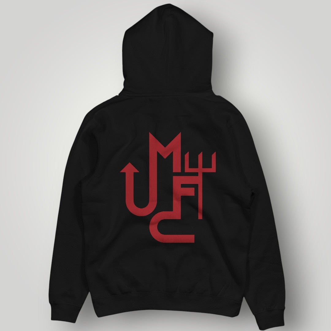 Manchester United "One Team, One Love" Premium Hoodie - Black MUFC Slogan Fan Apparel