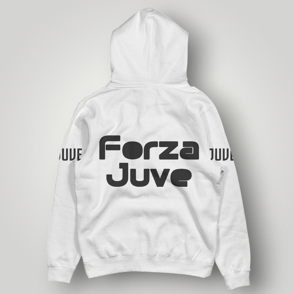 Juventus F.C. Inspired Black Hoodie - Italian Heritage Vertical Stripe Streetwear