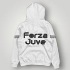 Juventus F.C. Inspired Black Hoodie - Italian Heritage Vertical Stripe Streetwear