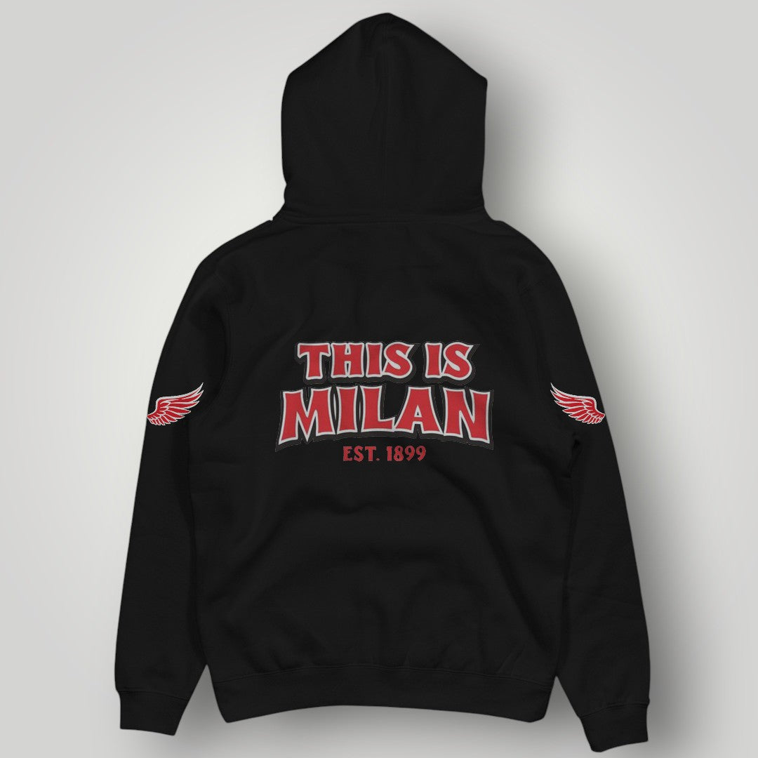 AC Milan Fan Hoodie - Rossoneri Heritage Graphic Wings Pullover