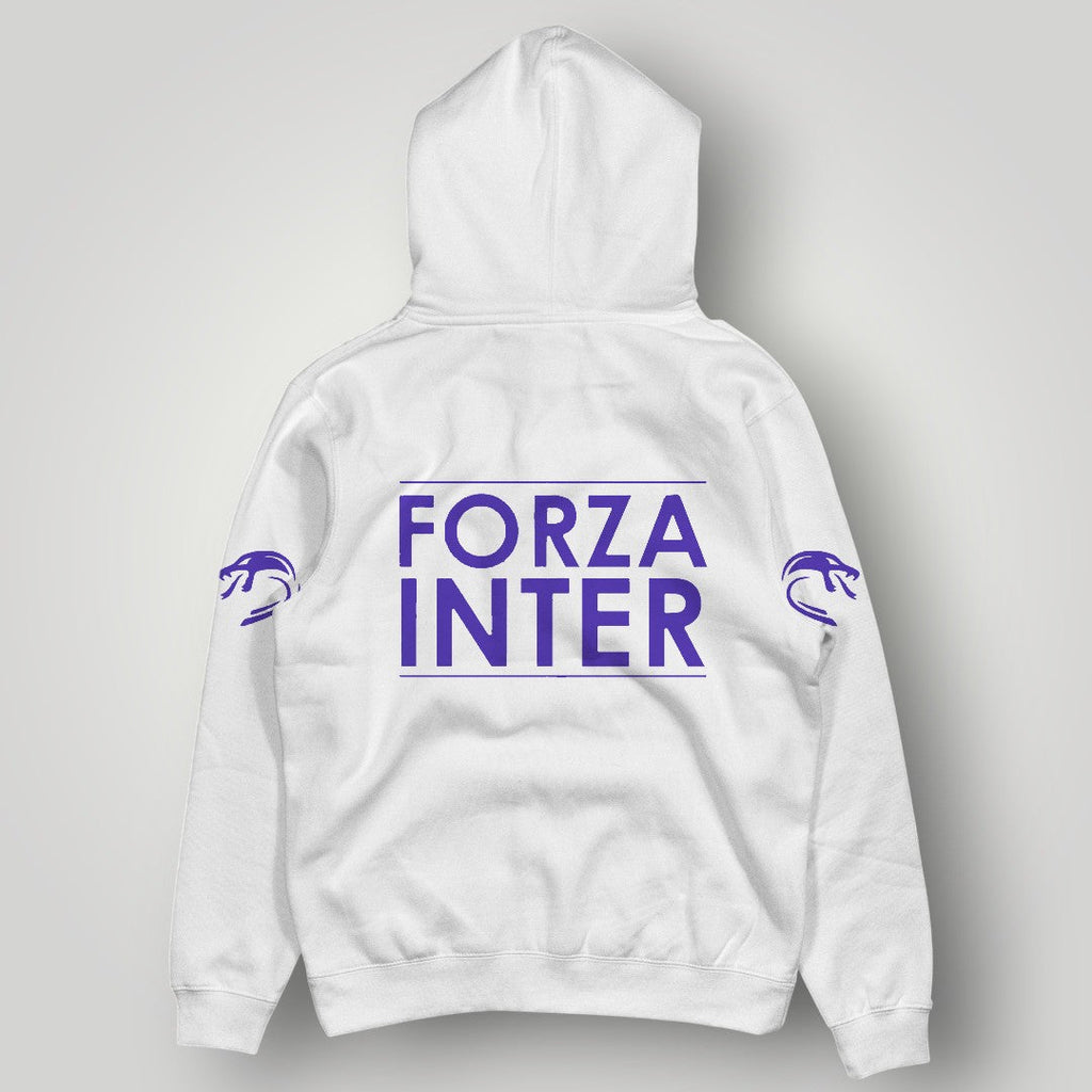 Inter Milan Inspired Minimalist Hoodie - Nerazzurri White Streetwear - Premium Italian Football Fan Pullover