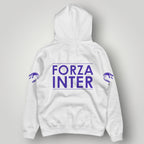 Inter Milan Inspired Minimalist Hoodie - Nerazzurri White Streetwear - Premium Italian Football Fan Pullover