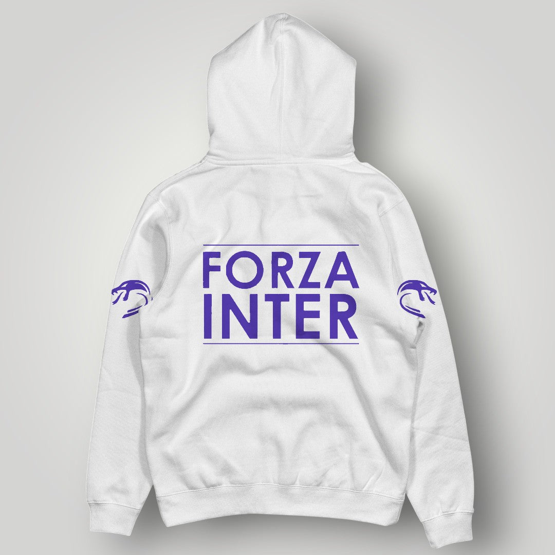 Inter Milan Inspired Minimalist Hoodie - Nerazzurri White Streetwear - Premium Italian Football Fan Pullover