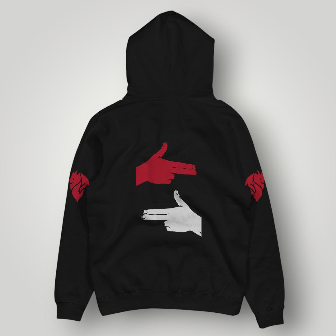 AC Milan "Rossoneri Striker" Hoodie - Vertical Stripe & Devil Graphic Pullover