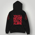 Liverpool F.C. Big Red Liver Bird Hoodie - Athletic L.F.C. Triple Stripe Sleeve Pullover