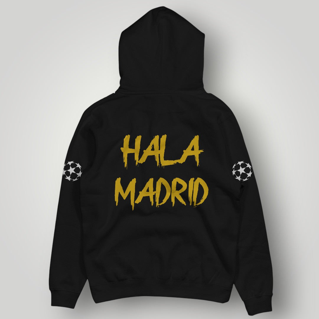 Real Madrid "Golden Trinity" Stripe Hoodie - Urban Champion Black Fan Pullover