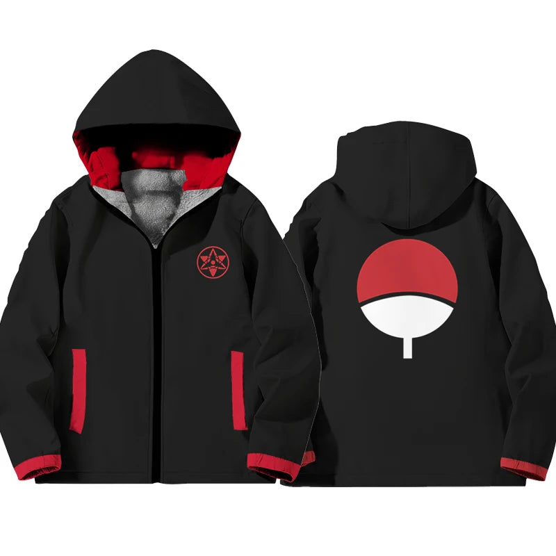 Naruto Akatsuki Fleece-Lined Zip-Up Hoodie