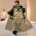 One Piece Luffy Coral Fleece Bathrobe Set for Men