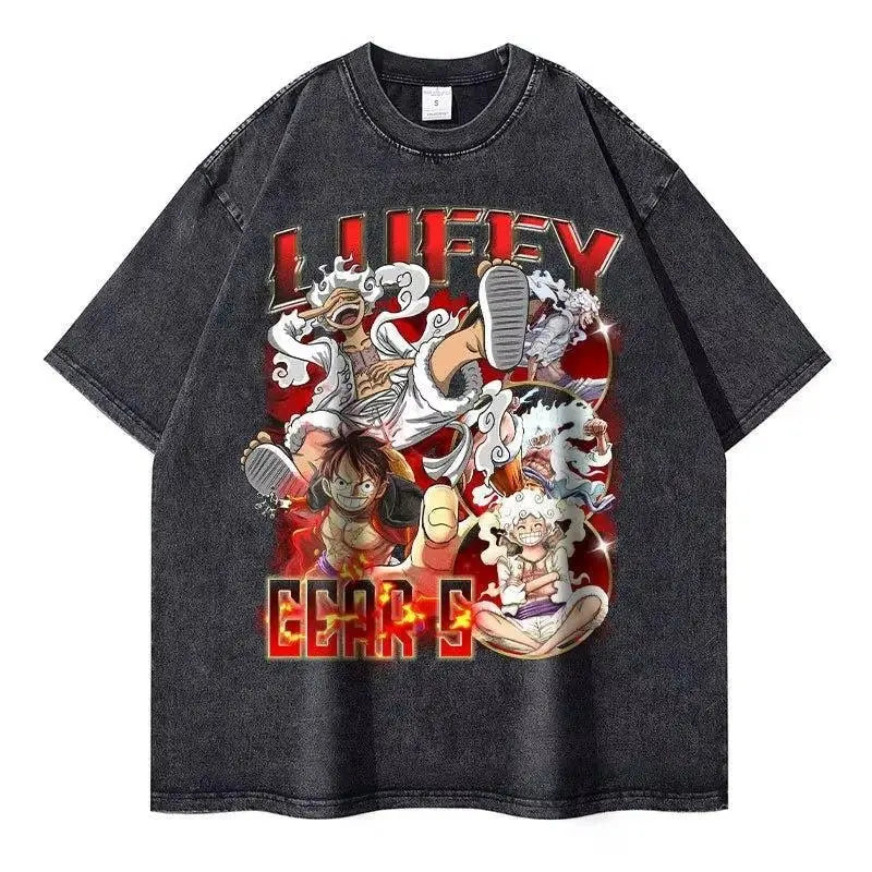 Anime One Piece Luffy Vintage Graphic T-Shirt