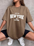 When 1968 The New York Is Young Cotton Woman Tshirts Oversize Daily Tshirts Creativity Streettshirt Individual Casual Clothes - cankarfashion