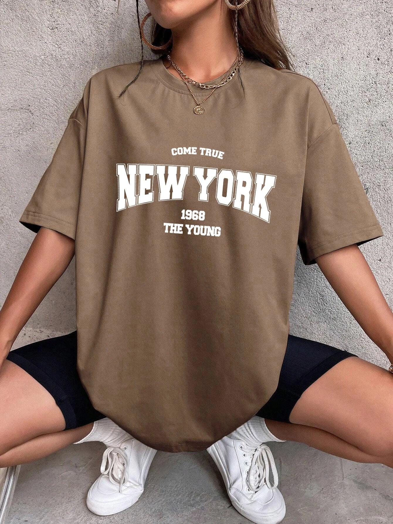 When 1968 The New York Is Young Cotton Woman Tshirts Oversize Daily Tshirts Creativity Streettshirt Individual Casual Clothes - cankarfashion