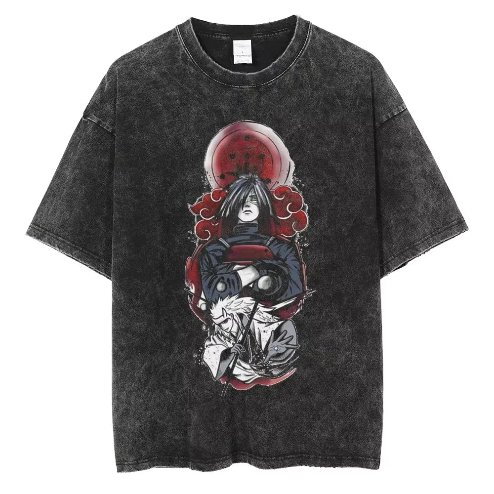Hip Hop Vintage T-shirt for Men - Japanese Anime Style