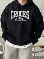 Crooks Castles Printing Fleece Warm Hoodies Male Comfy Casual Tracksuit Soft Autumn Unisex Clothing Sports Oversized Sweatshirts - cankarfashion