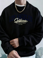Los Angeles California Printed Men Sweatshirt Winter Fleece Warm Hoodies Korean Loose Crewneck Pullover Hip Hop Male Clothes - cankarfashion