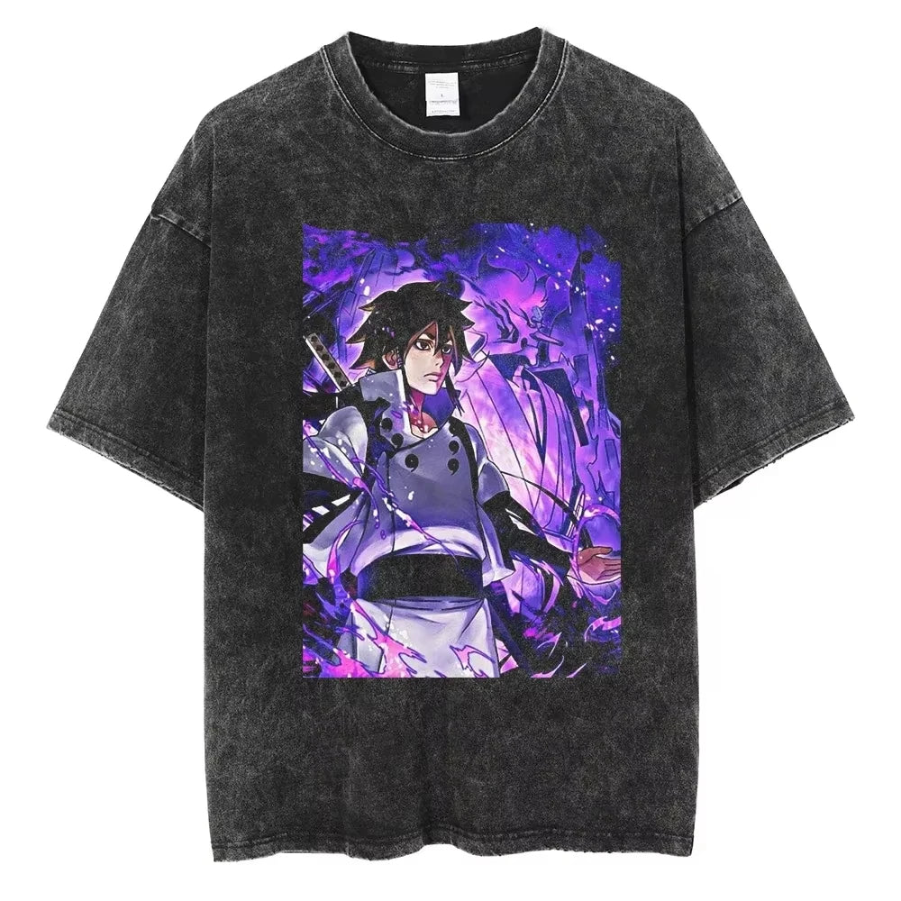 Hip Hop Vintage T-shirt for Men - Japanese Anime Style