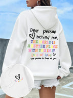 Dear Person Behind Me Hoodie Women Colored Letters Warm Fleece Woman Hoody Fur-liner Spring Autumn Hoodies Y2K Casual Tops - cankarfashion