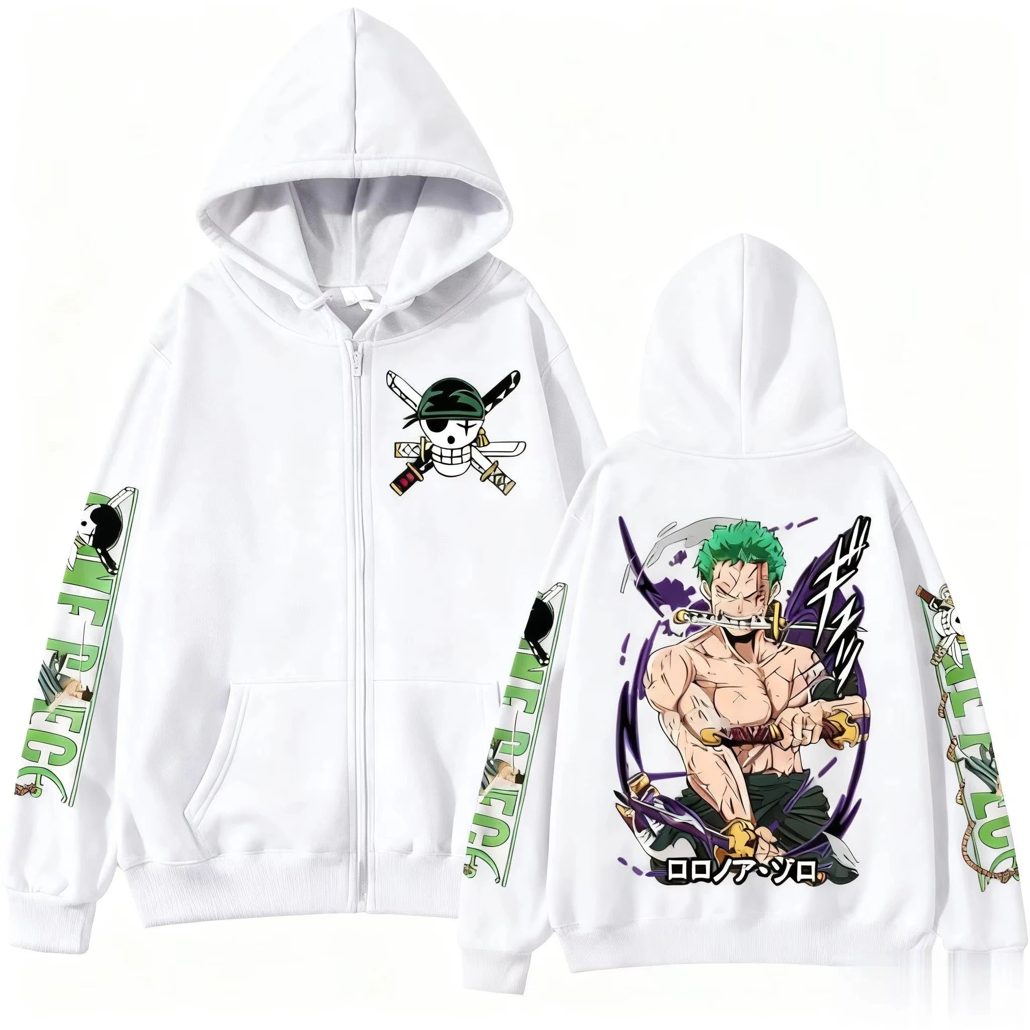 2026 One Piece Zoro Zip Up Hoodie for Men & Women