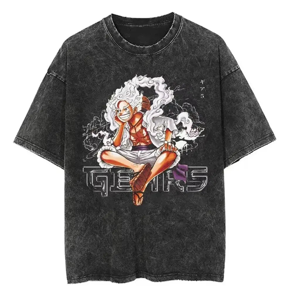 Anime One Piece Luffy Vintage Graphic T-Shirt
