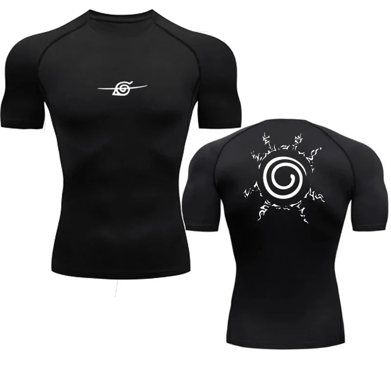 Camisas de Compressão Masculinas Anime para Ginásio