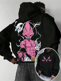 Men's Majin Buu Pattern Long Sleeve Hoodie - Dragon Ball Z