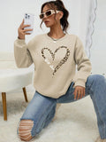 Leopard Wild Heart Pattern Print Female Sweatshirt Street Fur-Liner Pullovers Hipster Clothing All-Match Crewneck Tracksuit - cankarfashion