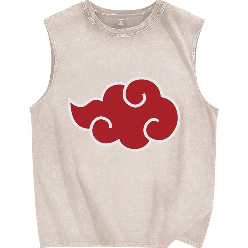 Y2K Vintage Akatsuki Print Sleeveless Tank Top
